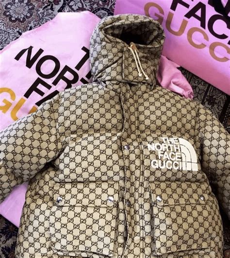 puffer the north face gucci coat|Gucci north face hoodie brown.